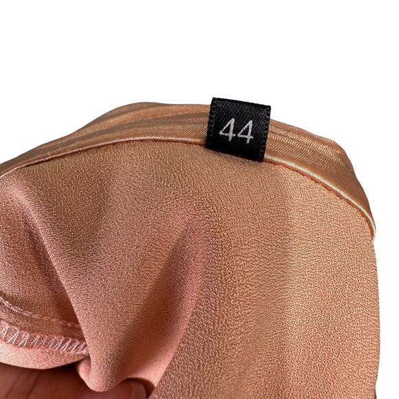 Elisabetta Franchi Size L 44 Abito Dress Mauve Pink Ruffle Trim Statement Sleeve - Picture 8 of 16